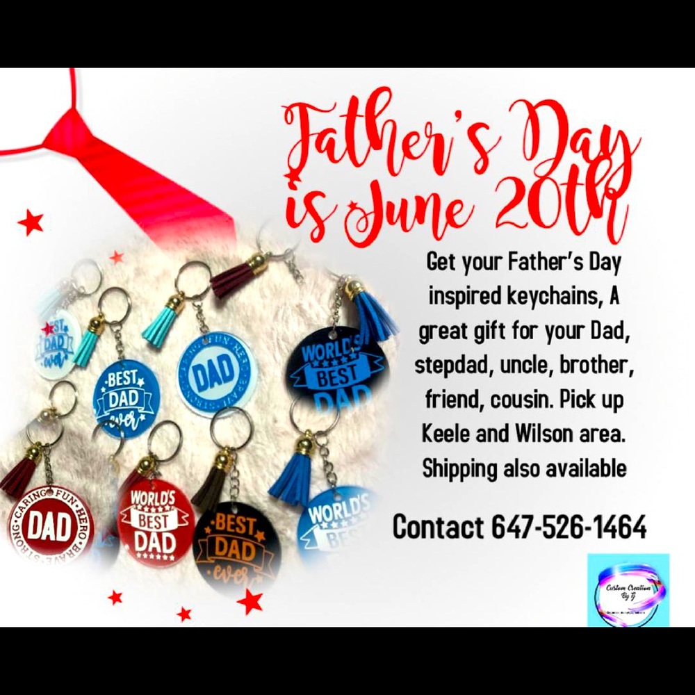 Fathers Day inspired keychains